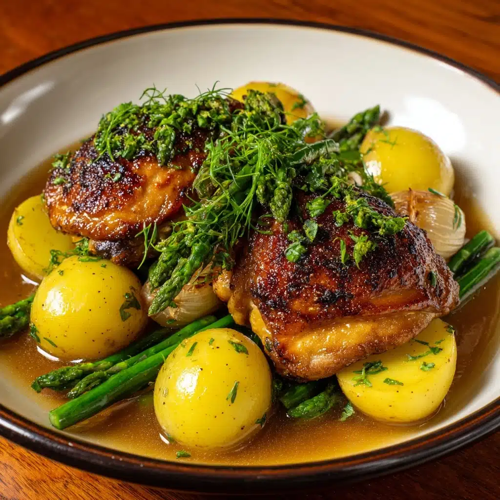 One-Pan Roasted Chicken with Spring Vegetables Recipe - Recipe Image