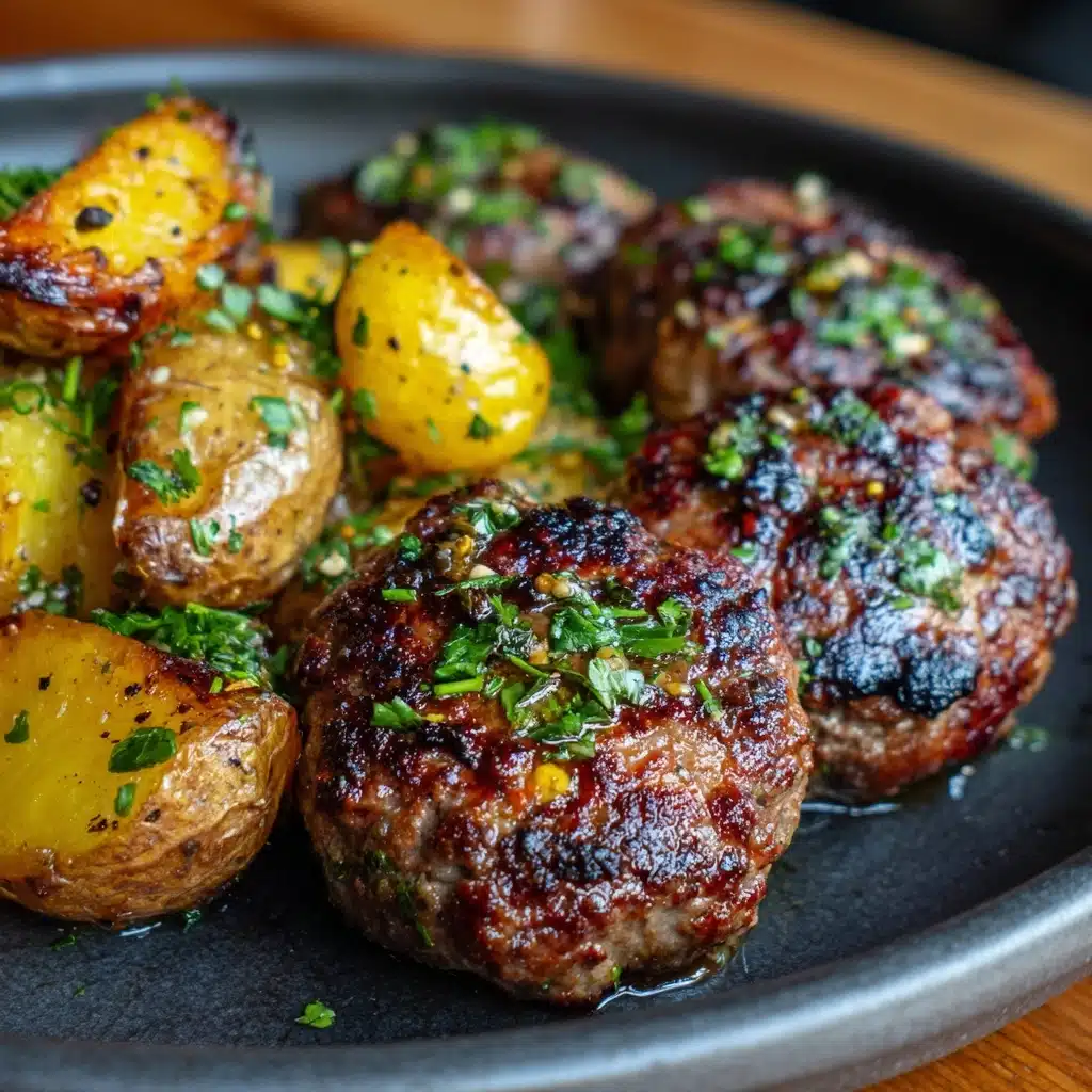 Mini Meat Patties with Pan-Fried Potatoes Recipe