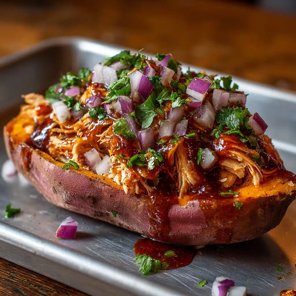 Twice Baked BBQ Chicken Sweet Potatoes Recipe