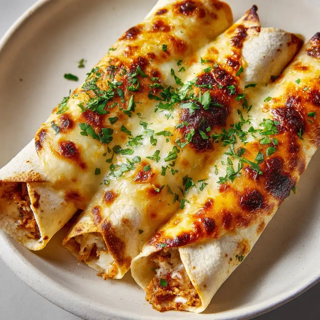 Cheesy Chicken Enchiladas with Homemade Red Sauce Recipe