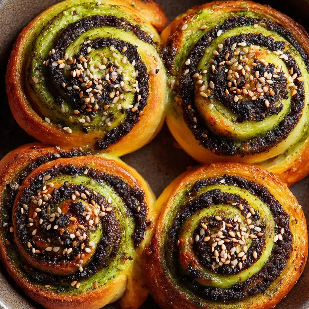 Vegan Matcha Black Sesame Cinnamon Rolls Recipe - Recipe Image