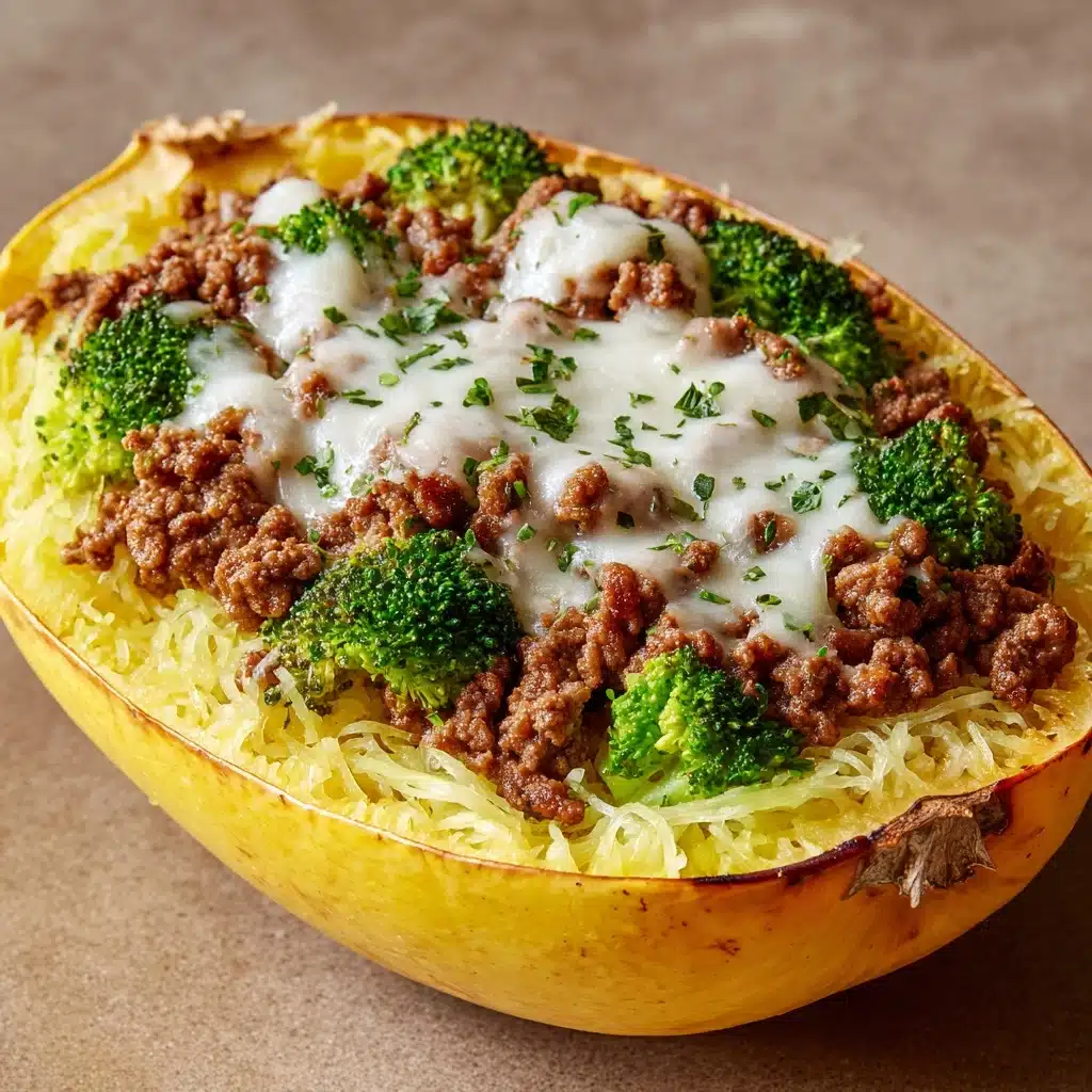 Spaghetti Squash with Broccoli and Ground Beef Recipe