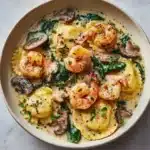 pinach & Mushrooms in Garlic Cream Sauce Recipe