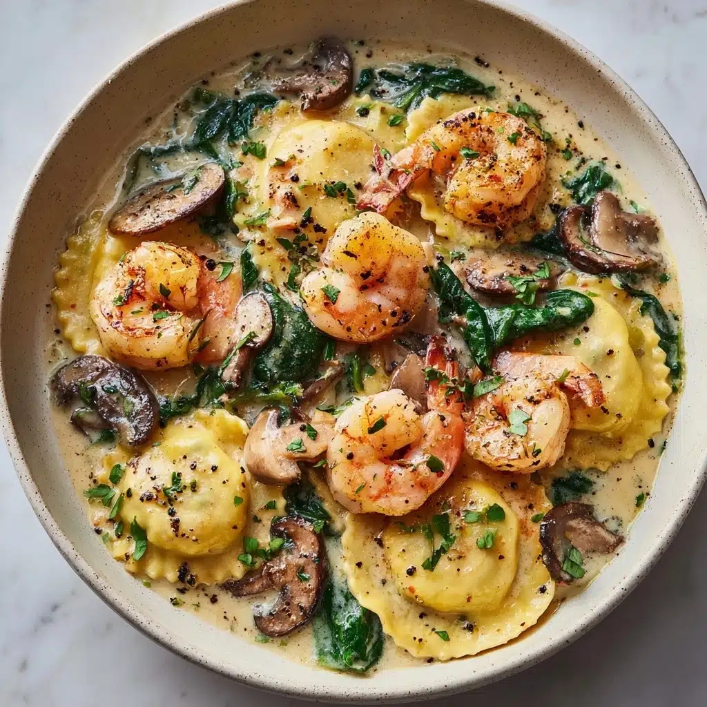pinach & Mushrooms in Garlic Cream Sauce Recipe
