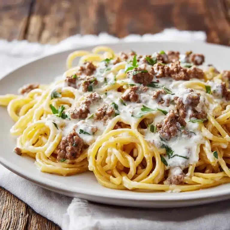 Creamy Ground Beef Alfredo Pasta Recipe