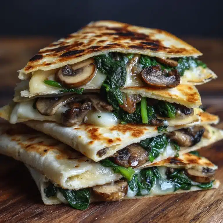 Baked Spinach Mushroom Quesadillas Recipe
