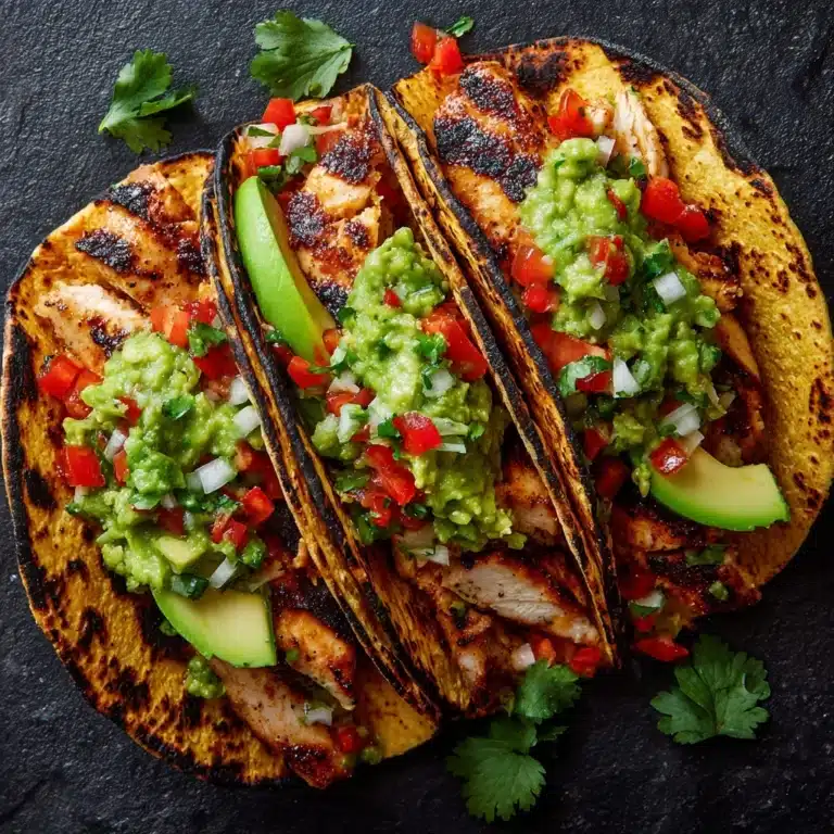 Crispy Poblano Chicken Tacos with Avocado-Jalapeño Salsa Recipe
