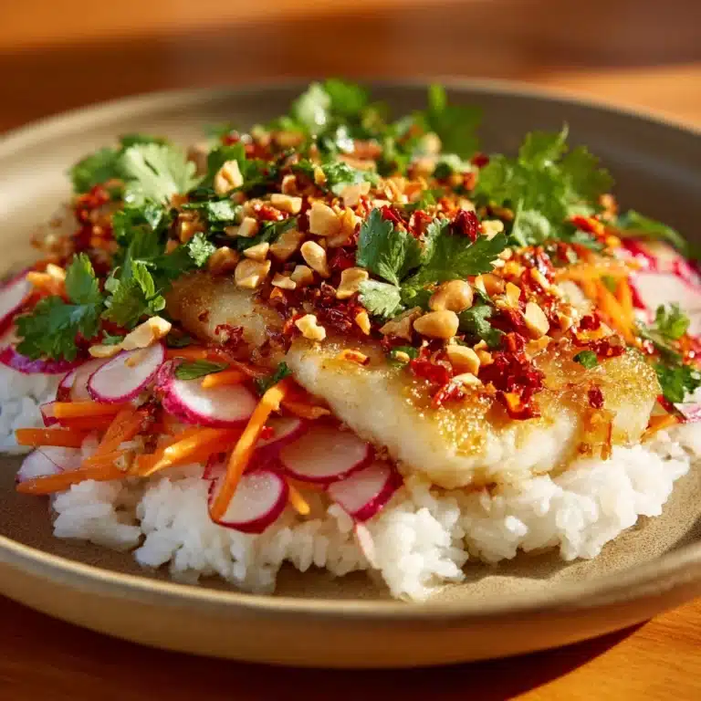 Vietnamese-Style Haddock with Sticky Rice and Crunchy Salad Recipe