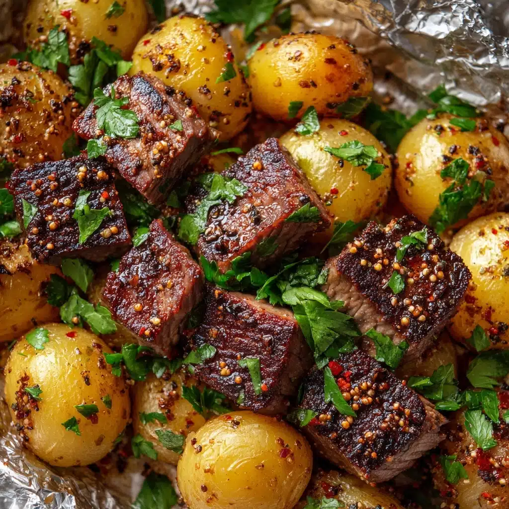 Garlic Steak and Potato Foil Packs Recipe - Recipe Image