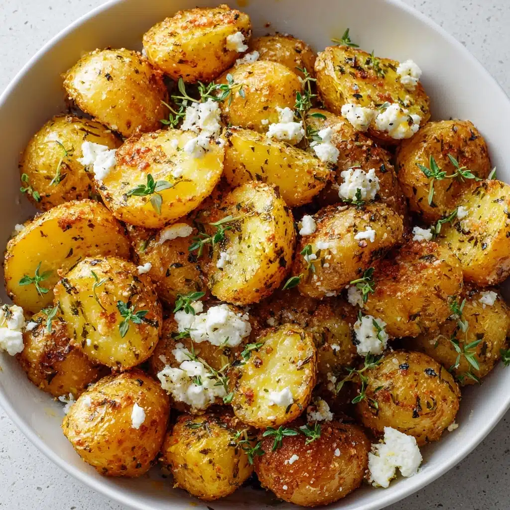 Roasted Potatoes with Baked Feta and Garlic Recipe