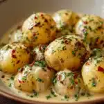 Easy Creamy Garlic Sauce Baby Potatoes Recipe
