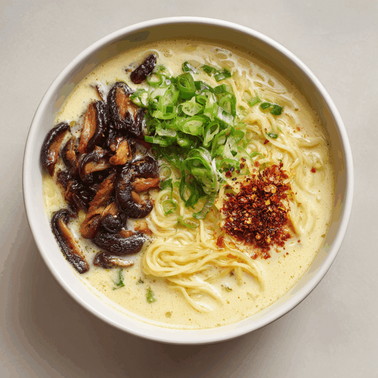 Fiery Chicken Ramen with Creamy Garlic Sauce Recipe