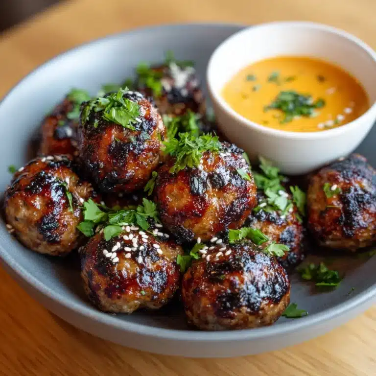 Korean BBQ Meatballs with Spicy Mayo Dip Recipe