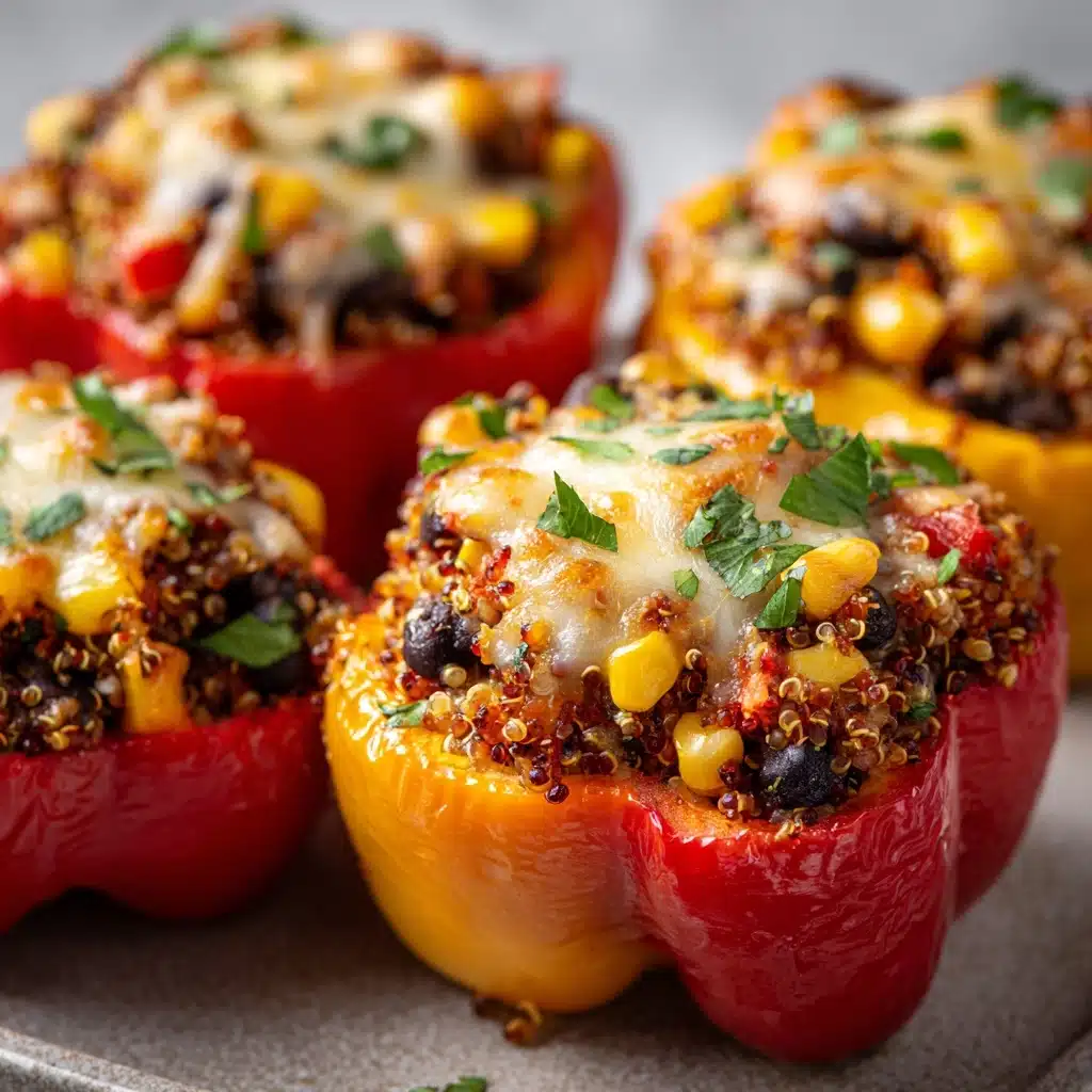 Spicy Vegetarian Quinoa Stuffed Bell Peppers Recipe - Recipe Image