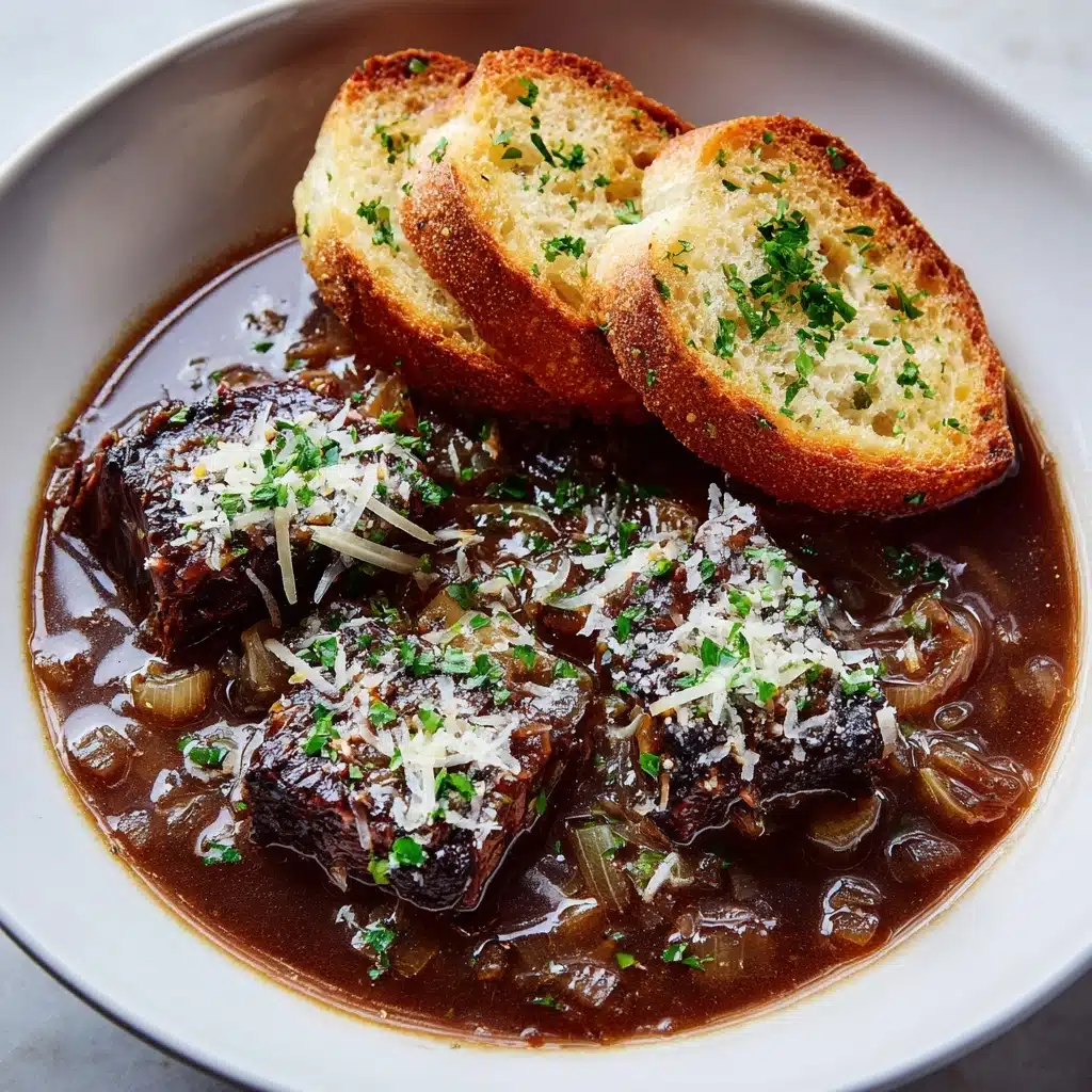 French Onion Beef Short Rib Soup Recipe - Recipe Image
