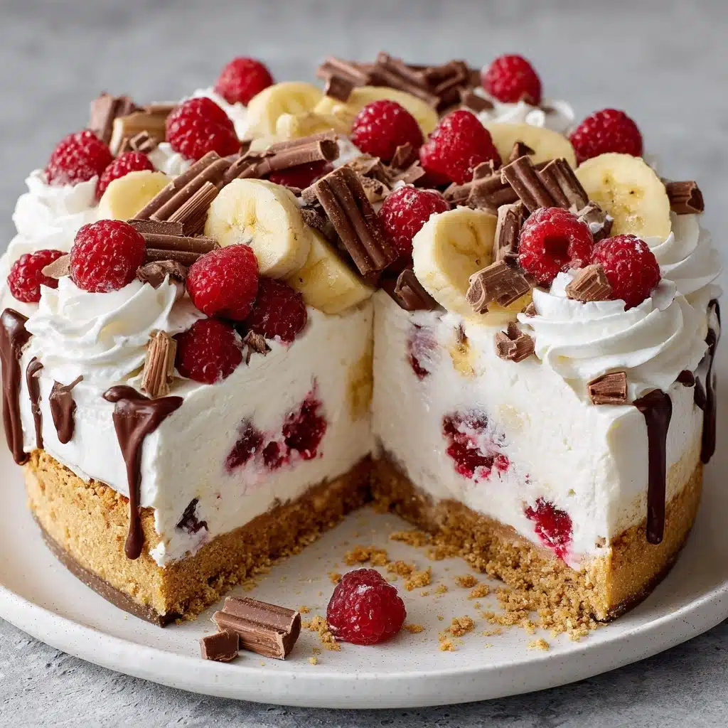 No-Bake Banana Split Cheesecake Recipe - Recipe Image