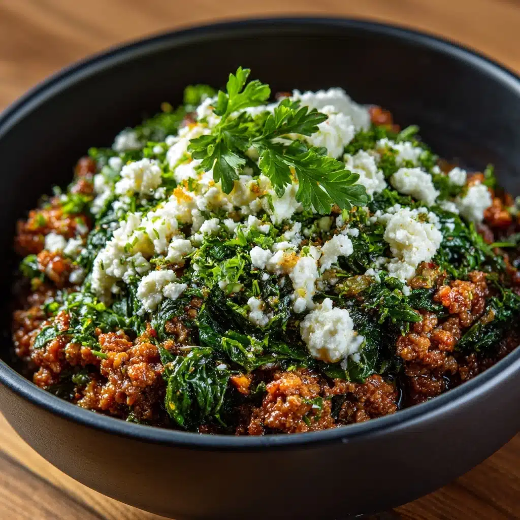 Ground Beef and Spinach Skillet with Feta Recipe - Recipe Image