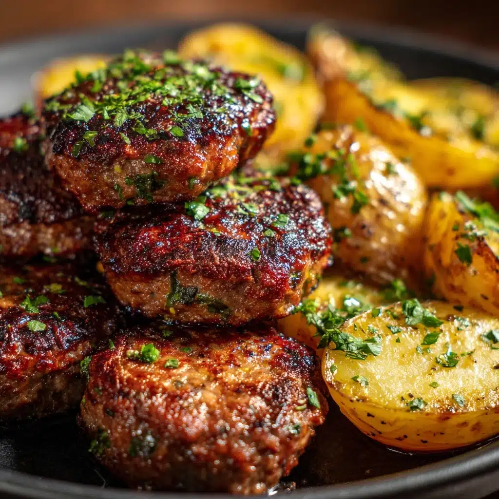 Mini Meat Patties with Pan-Fried Potatoes Recipe - Recipe Image