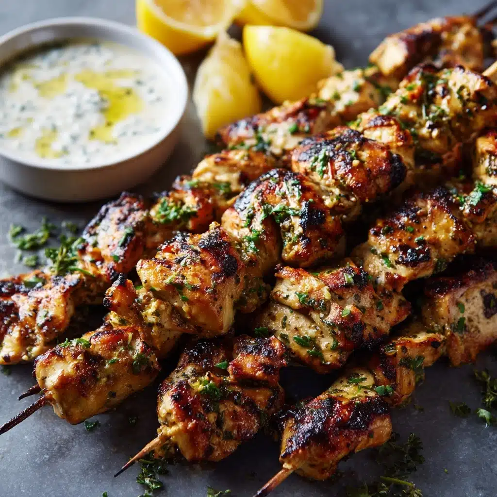 Greek Lemon Chicken Skewers with Tzatziki Sauce Recipe - Recipe Image