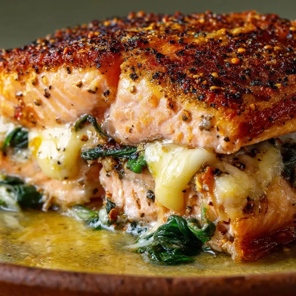 Blackened Salmon Stuffed with Spinach & Parmesan Recipe - Recipe Image
