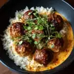 Creamy Coconut Gochujang Chicken Meatballs Recipe