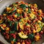 Ground Turkey Zucchini Chickpea Skillet Recipe