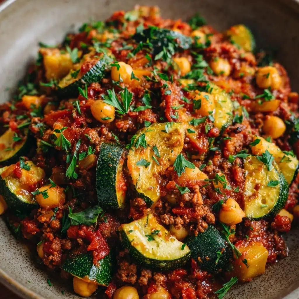 Ground Turkey Zucchini Chickpea Skillet Recipe