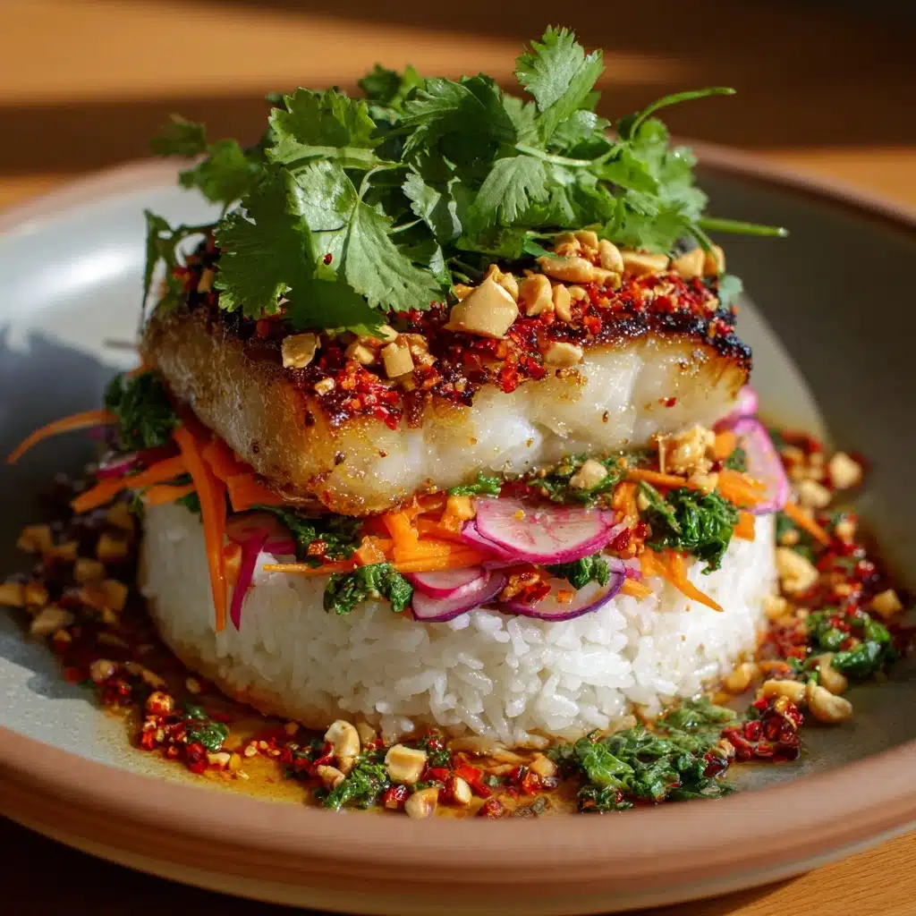 Vietnamese-Style Haddock with Sticky Rice and Crunchy Salad Recipe - Recipe Image