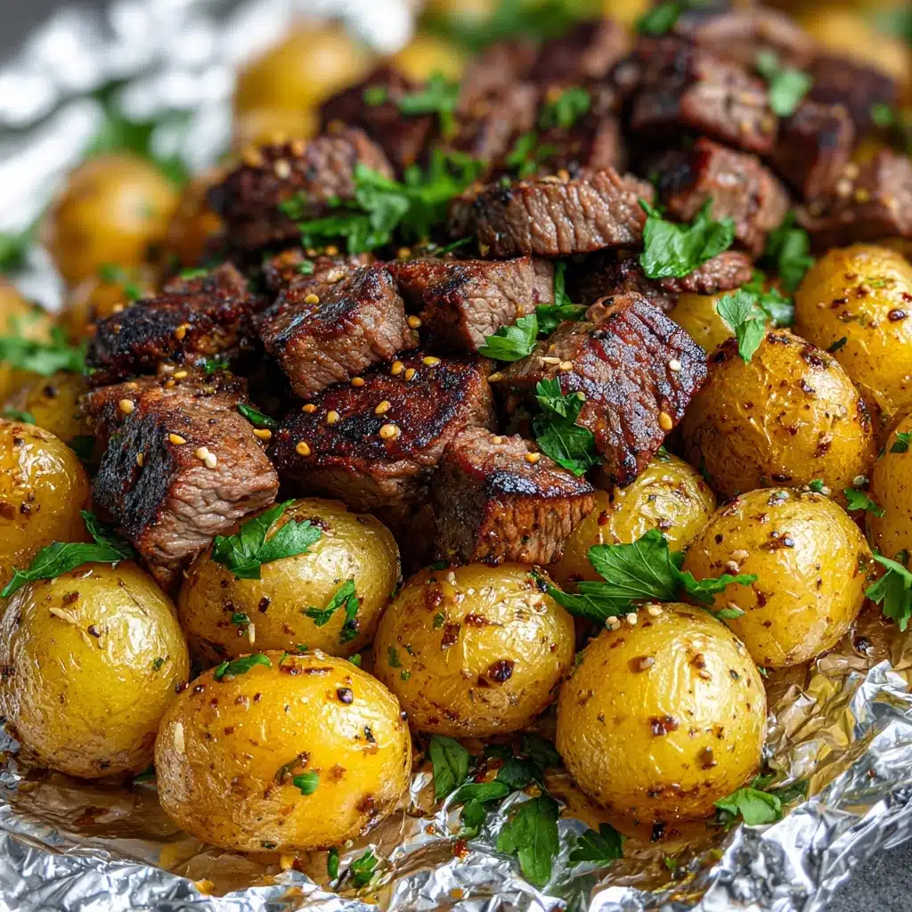 Garlic Steak and Potato Foil Packs Recipe
