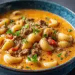 One-Pot Macaroni Cheeseburger Soup Recipe
