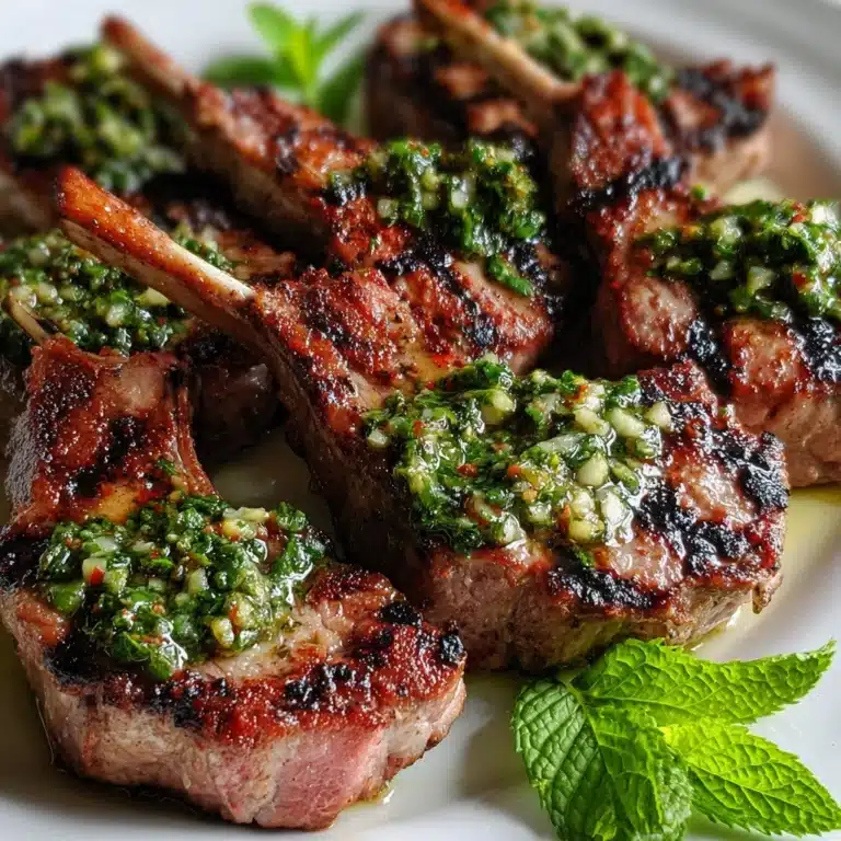 Lamb Chops with Garlic Mint Sauce Recipe