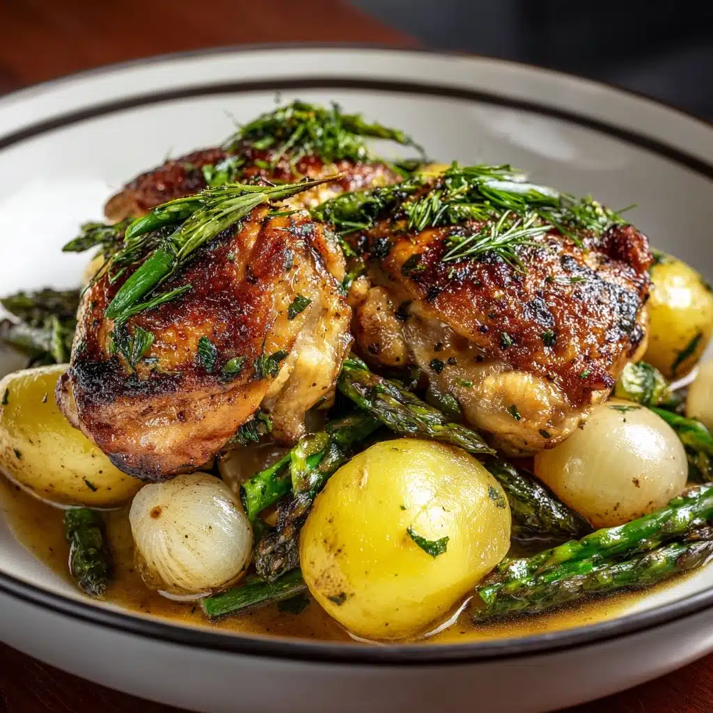 One-Pan Roasted Chicken with Spring Vegetables Recipe - Recipe Image