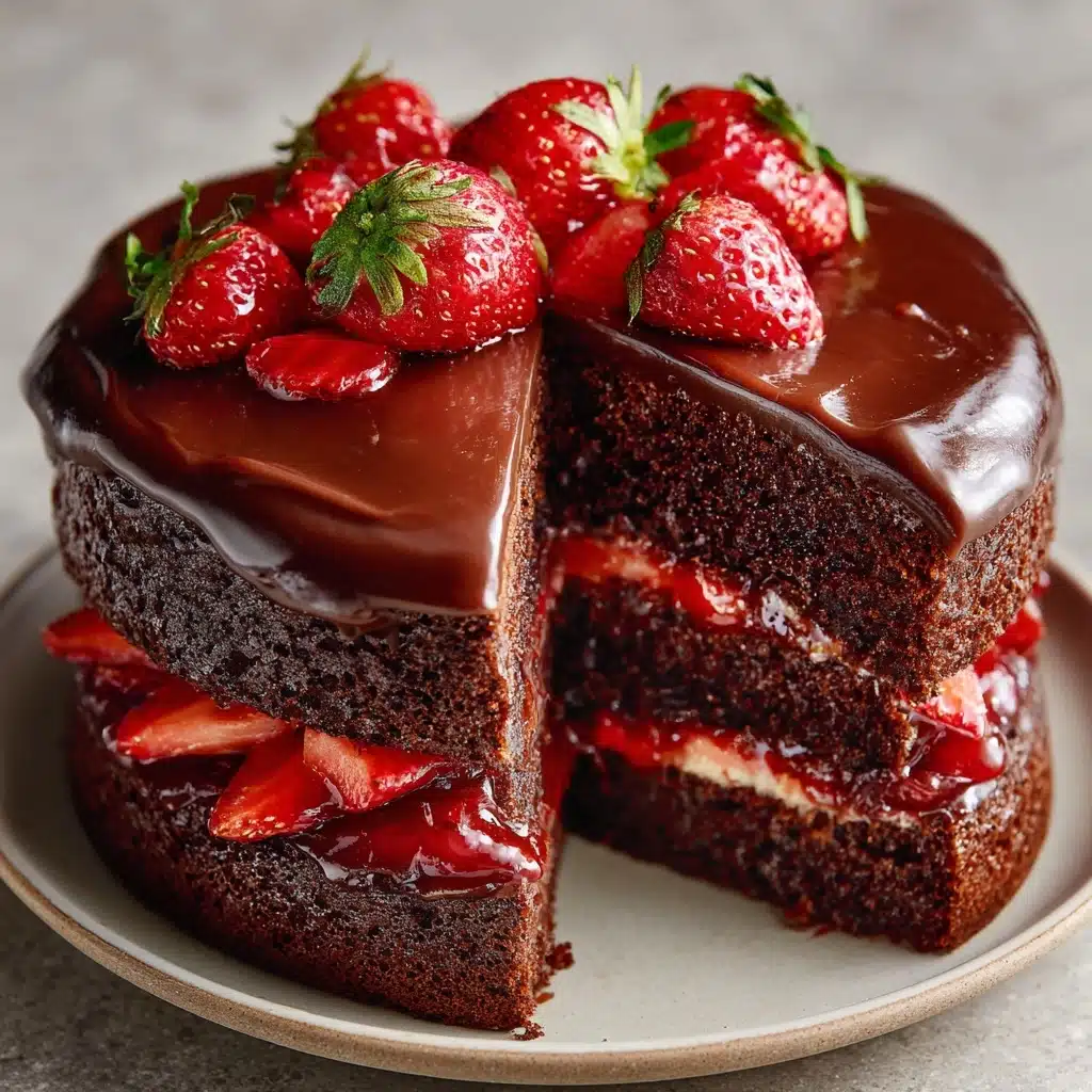 Chocolate Cake with Strawberry Filling Recipe - Recipe Image