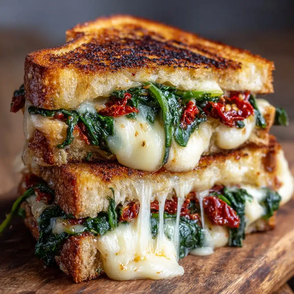 Sun-Dried Tomato, Spinach, and Ricotta Grilled Cheese Recipe - Recipe Image