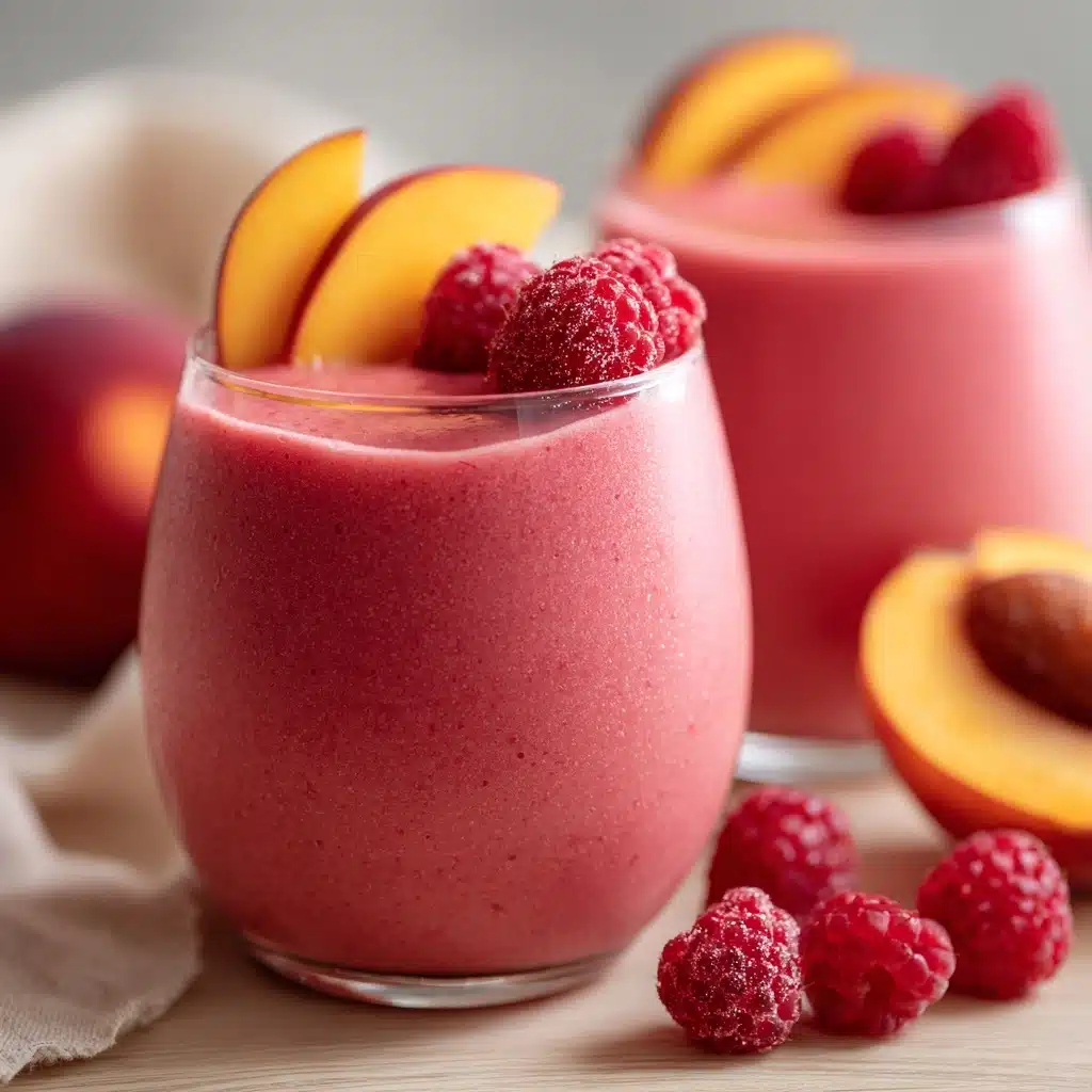 Raspberry Peach Smoothie Recipe - Recipe Image