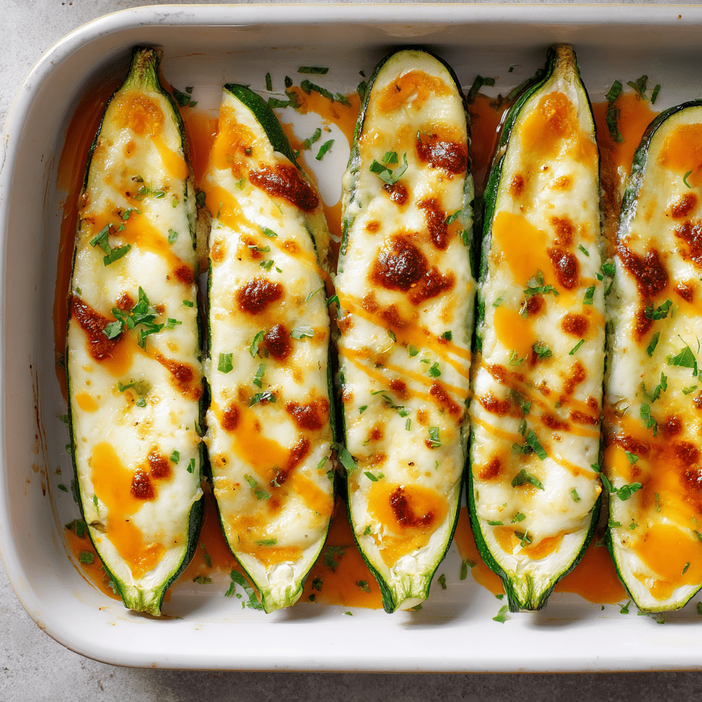 Buffalo Chicken Zucchini Boats Recipe - Recipe Image