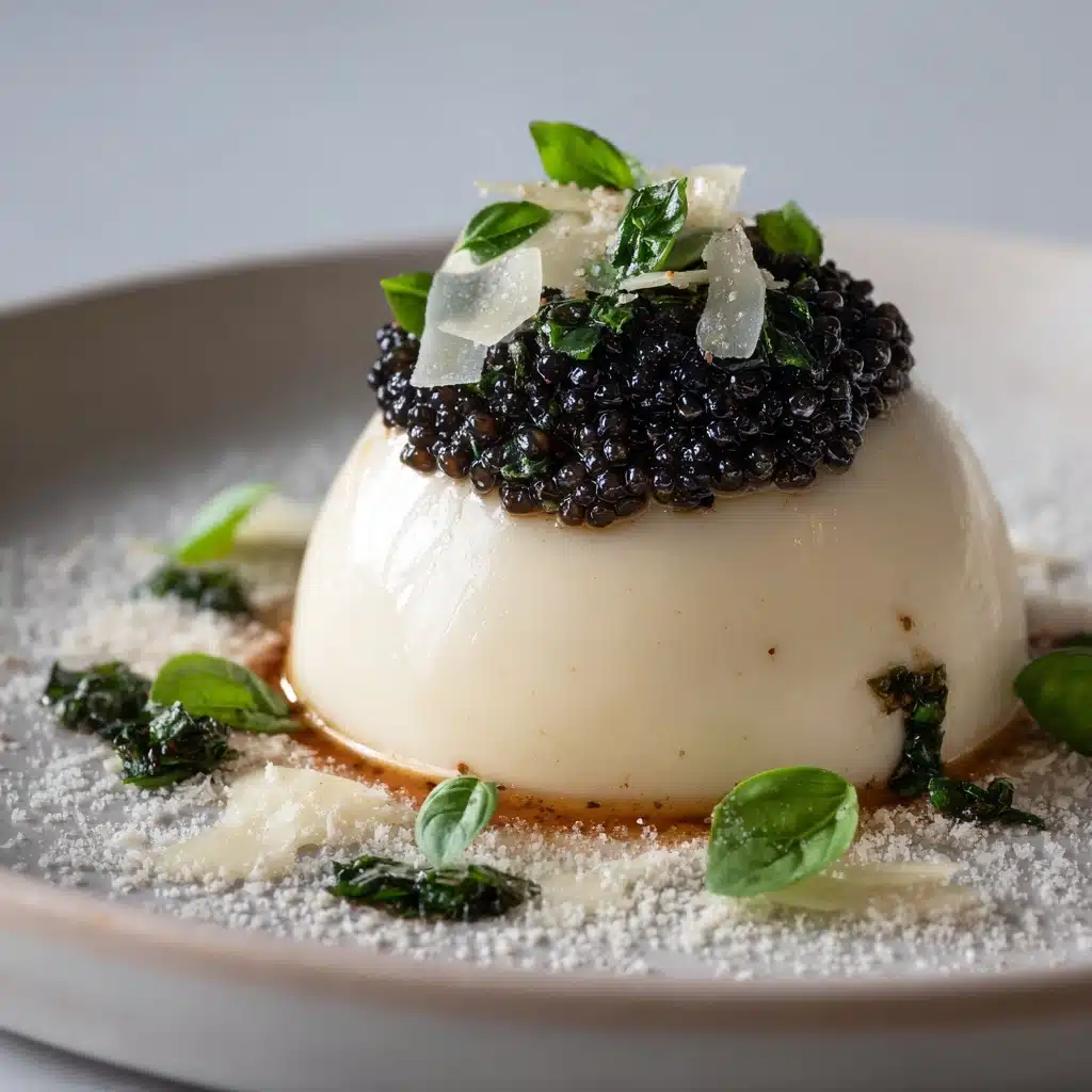 Parmesan Panna Cotta with Balsamic Caviar Pearls Recipe - Recipe Image