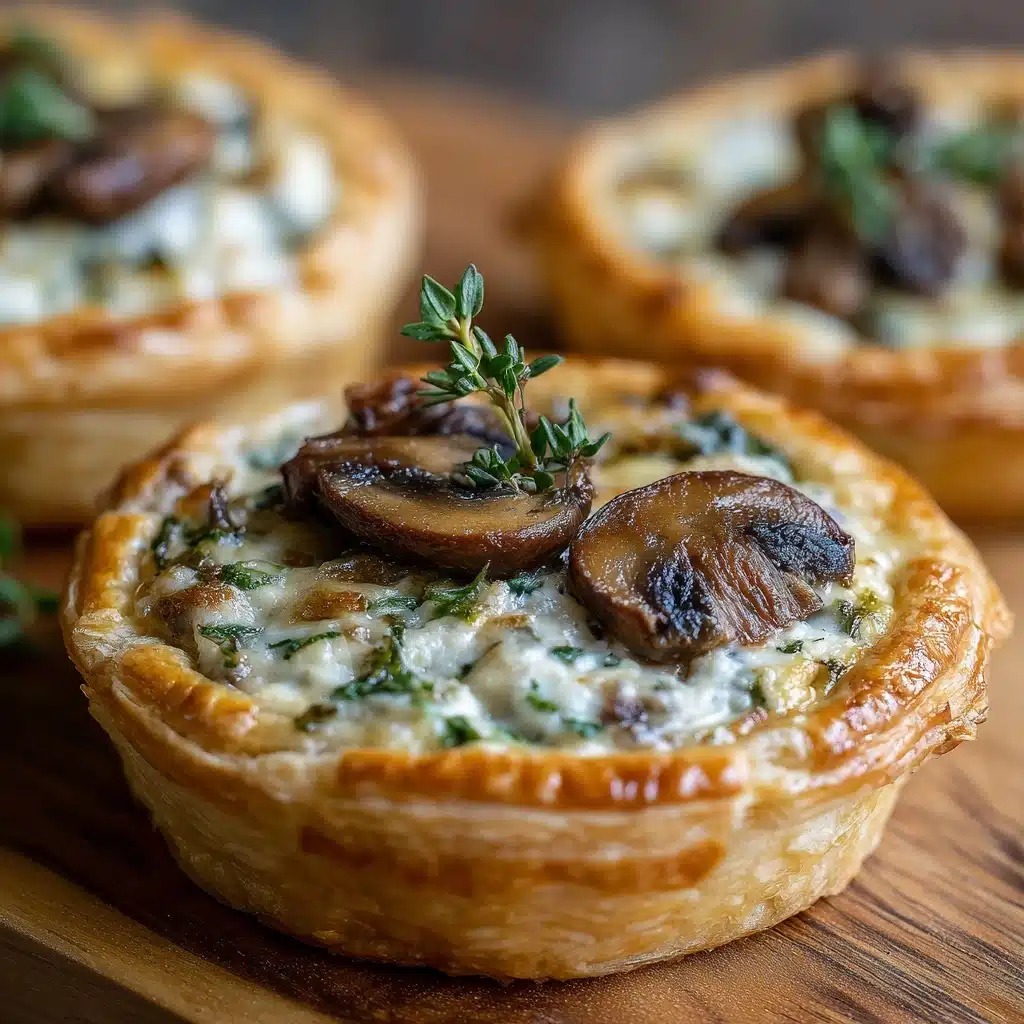 Mushroom, Shallot, and Herbed Goat Cheese Tarts Recipe - Recipe Image