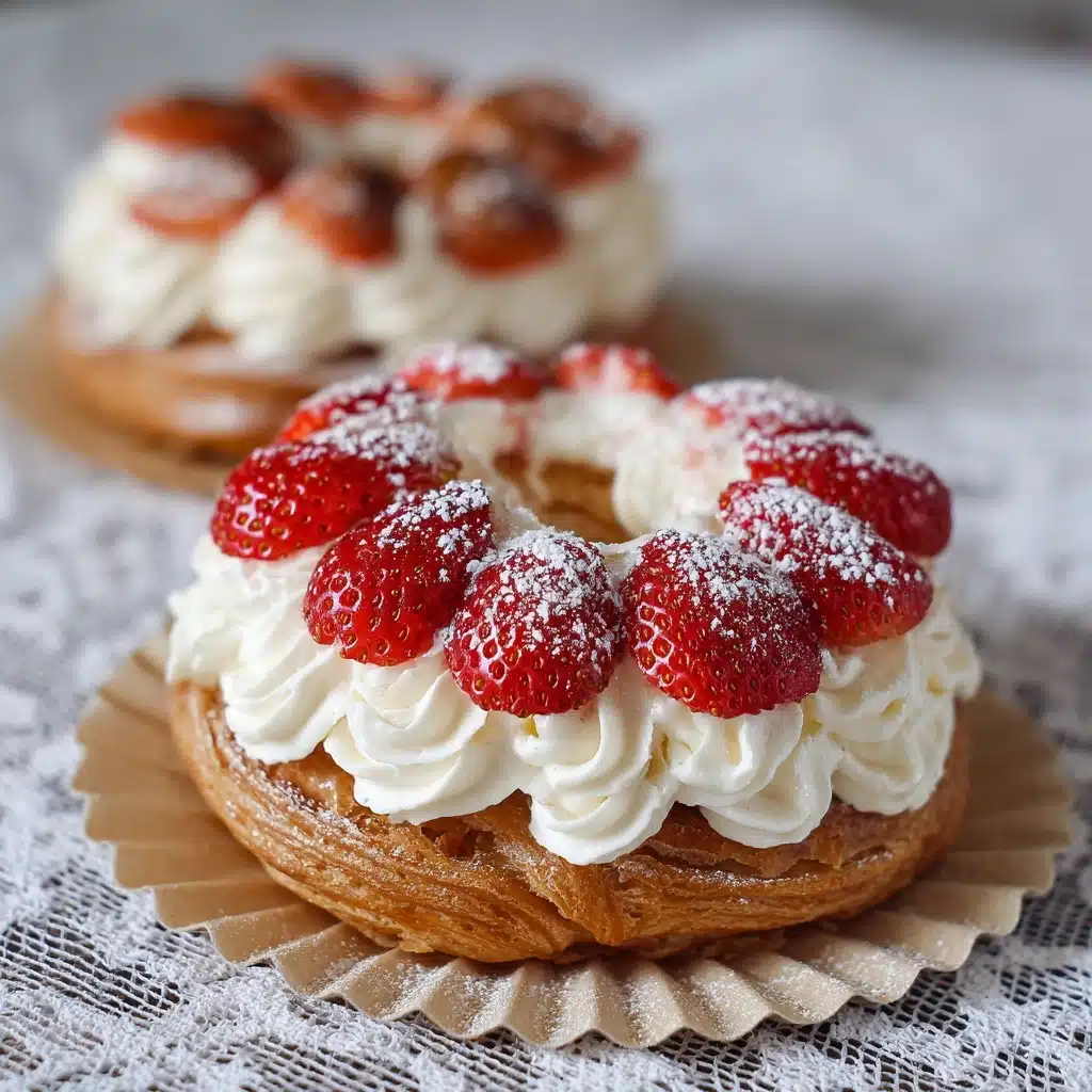 Paris-Brest Pastry with Whipped Cream and Strawberries Recipe - Recipe Image