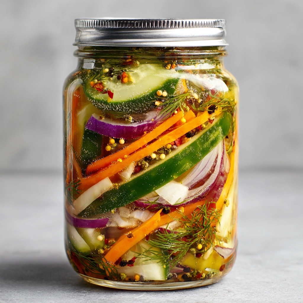 Crunchy Tangy Refrigerator Pickled Vegetables Recipe - Recipe Image