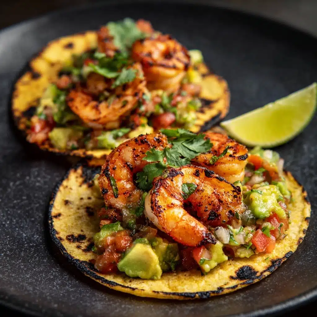 Grilled Shrimp Tacos with Avocado Salsa Recipe - Recipe Image