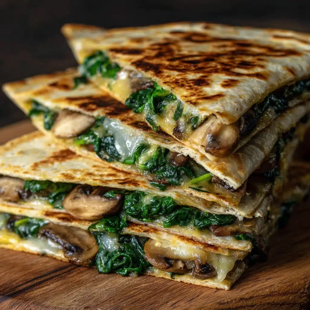 Baked Spinach Mushroom Quesadillas Recipe - Recipe Image