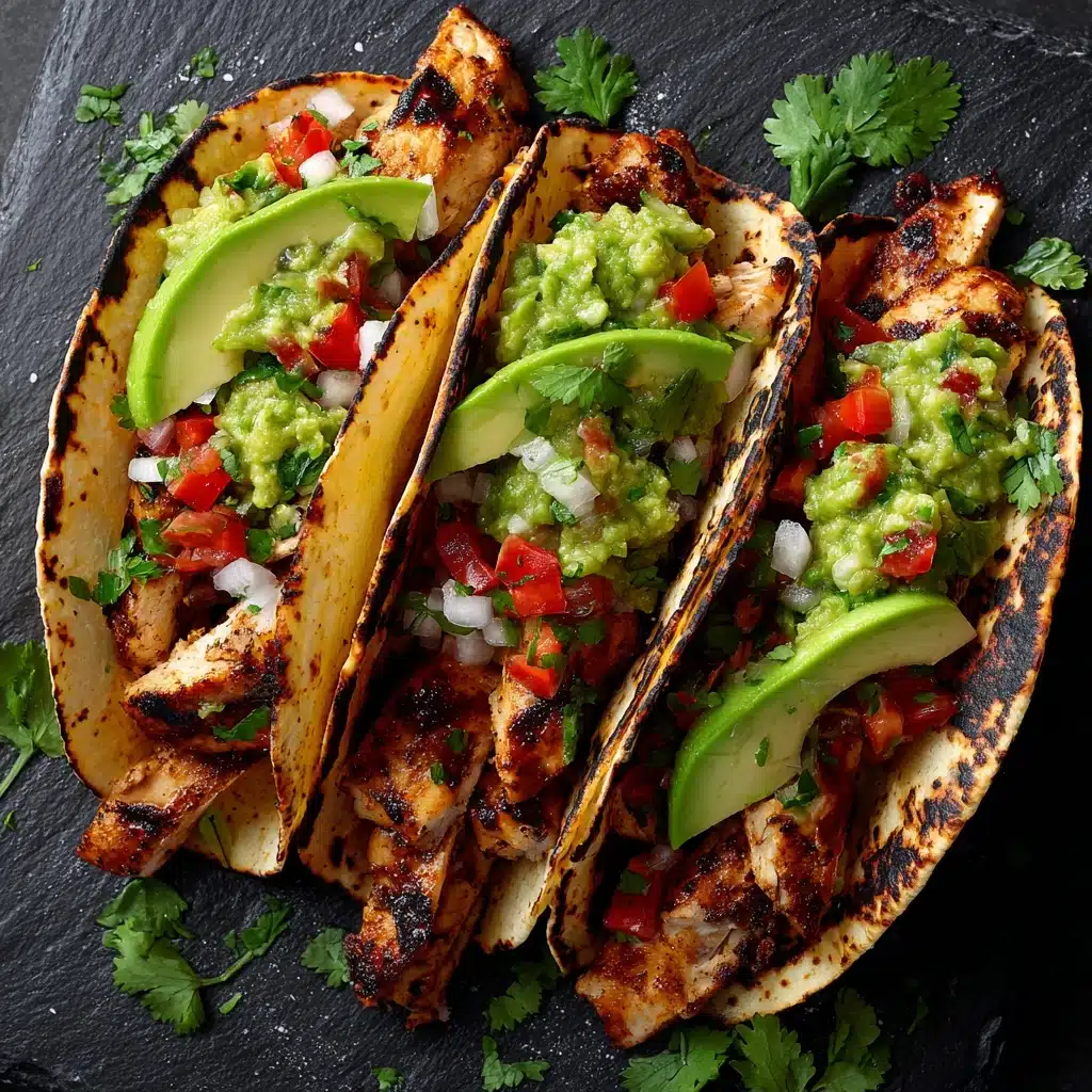 Crispy Poblano Chicken Tacos with Avocado-Jalapeño Salsa Recipe - Recipe Image