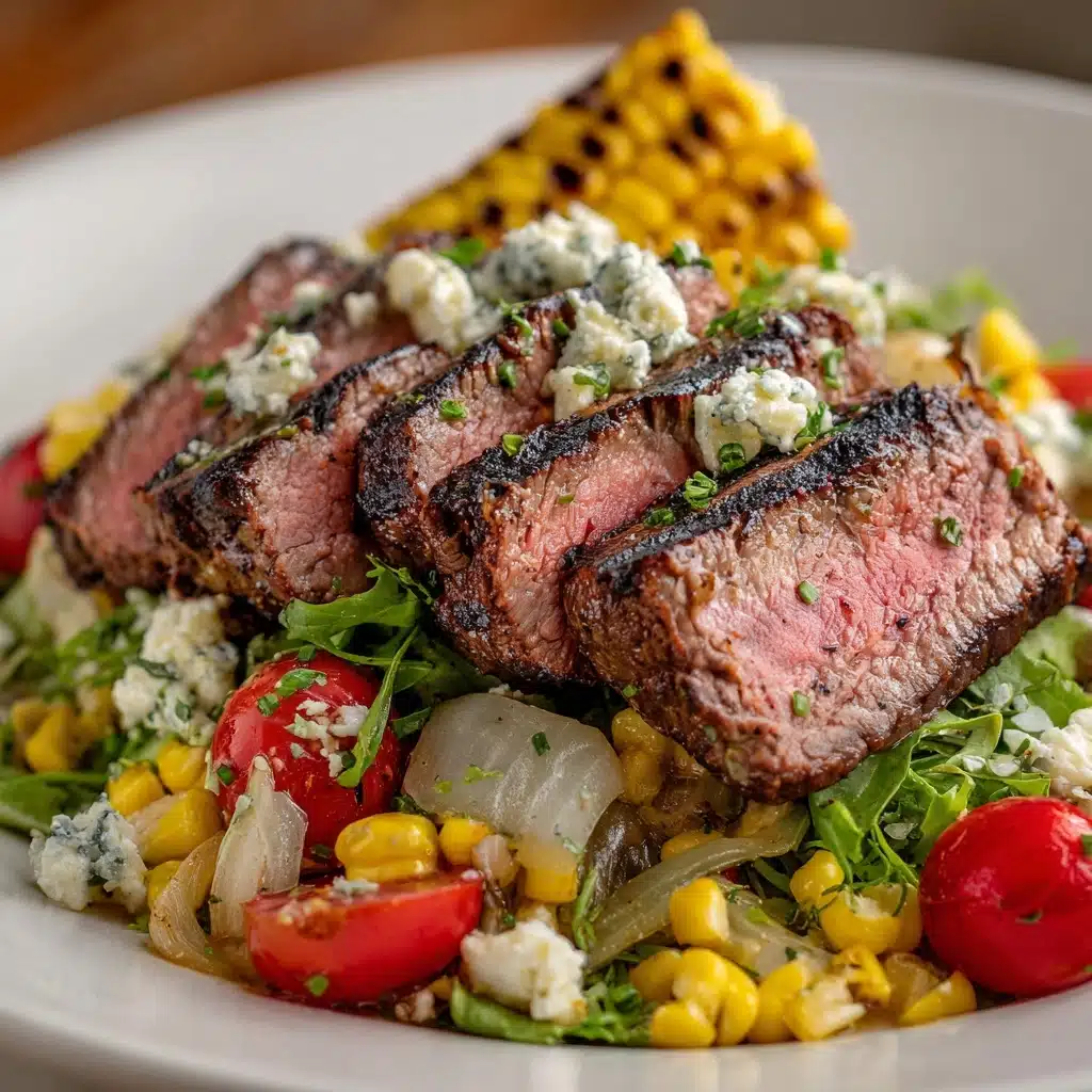 Balsamic Steak Gorgonzola Salad with Grilled Corn Recipe - Recipe Image