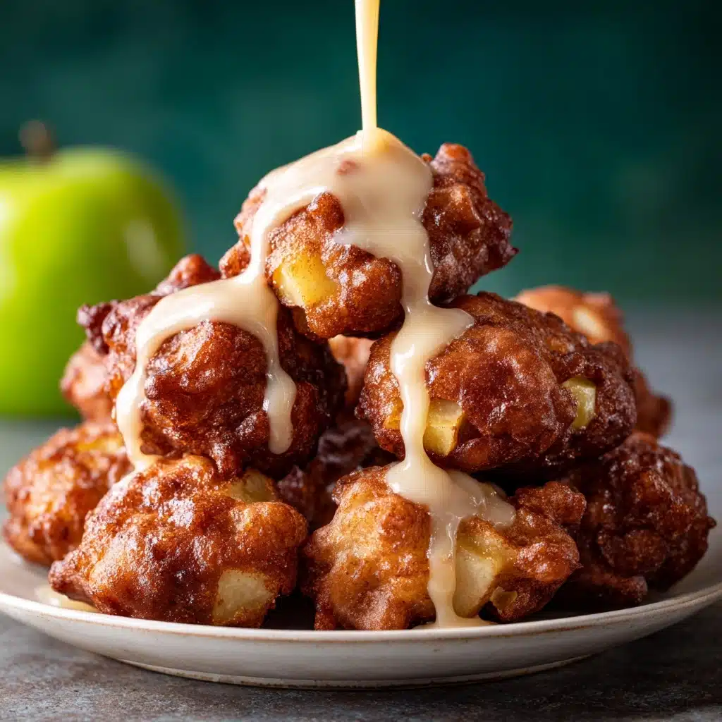 Soft Cinnamon Apple Fritters with Vanilla Glaze Recipe - Recipe Image