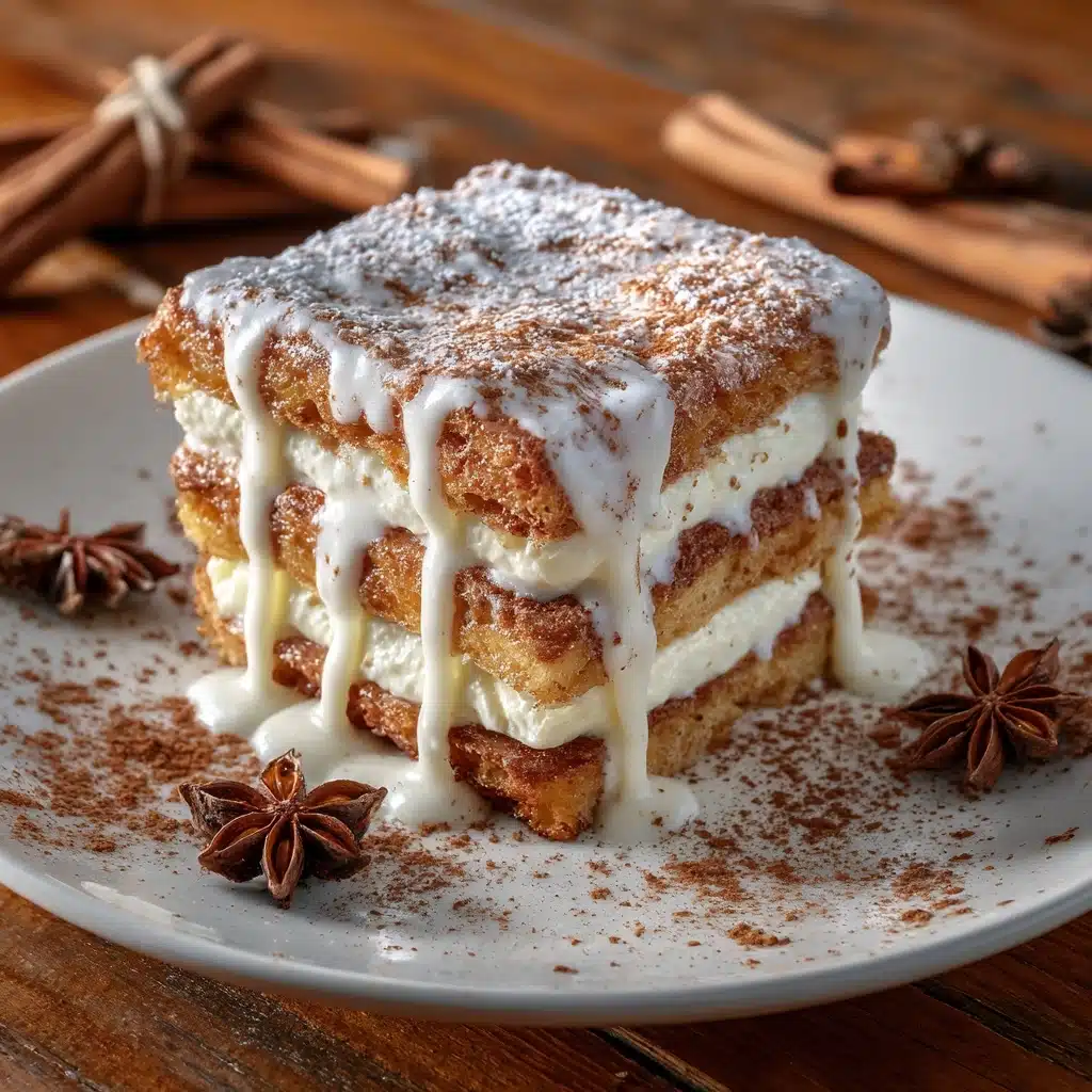 Churro Cinnamon Sugar French Toast with Cream Cheese Icing Recipe - Recipe Image