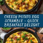 Cheesy Potato Egg Scramble Recipe