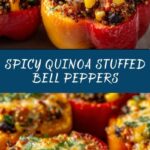 Spicy Vegetarian Quinoa Stuffed Bell Peppers Recipe