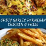 Spicy Creamy Garlic Parmesan Chicken Fillet with Fries Recipe