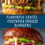 Lentil-Chickpea Veggie Burgers with Avocado Green Harissa Recipe